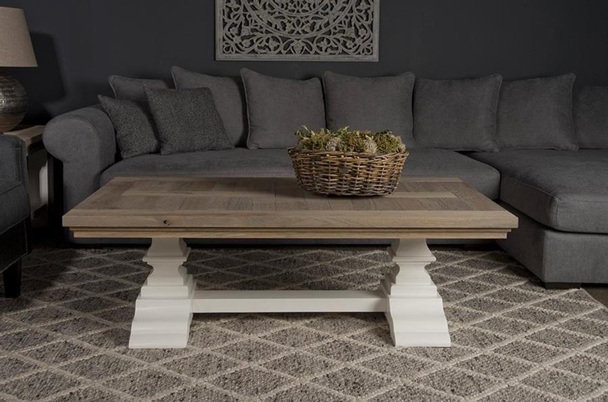 Tower Living Salontafel Toscana - Rechthoek Wit Hout - 135x75x45cm