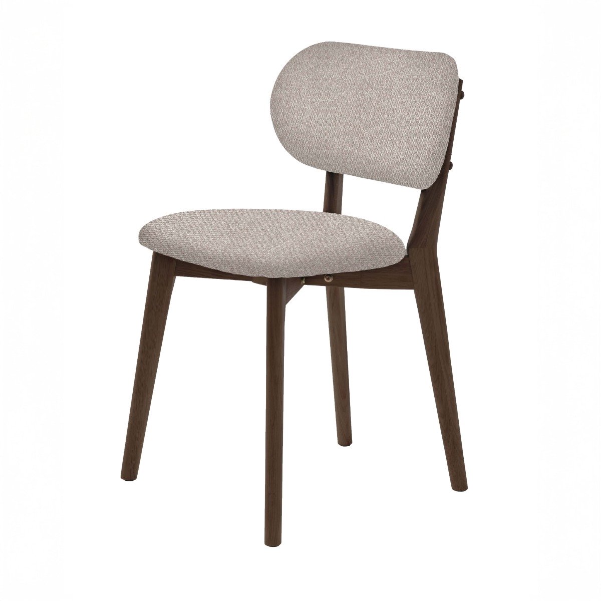 Giga Living Eetkamerstoel Stilo - Beige/Walnoot - 49x54x80cm - Set van 2