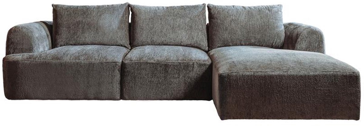 Tower Living Chaise Longue Bank Canterbury - Grijs Stof - Rechts - 293x170x87cm