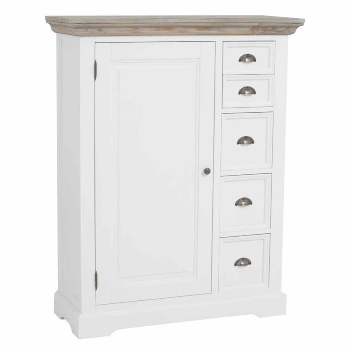 Tower Living Kast Fleur - Wit Hout - 100x40x128cm