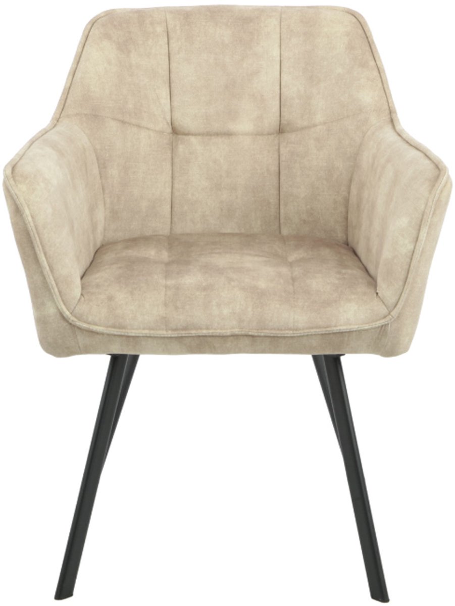 StarFurn Eetkamerstoel Emma - Taupe Velvet - Set van 2