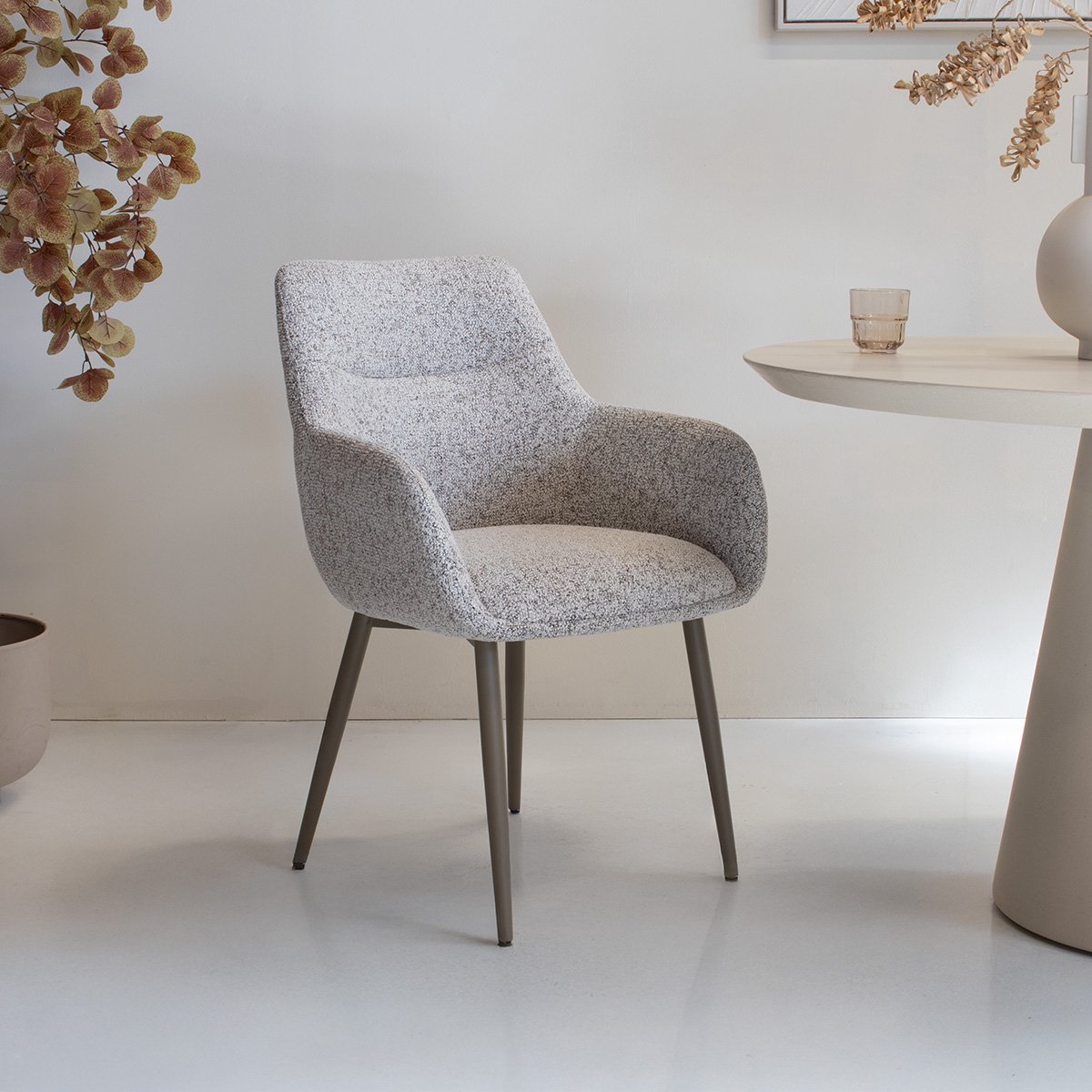 DÉJA Living Eetkamerstoel Noé - Beige/Taupe - Zithoogte 47cm - Set van 2