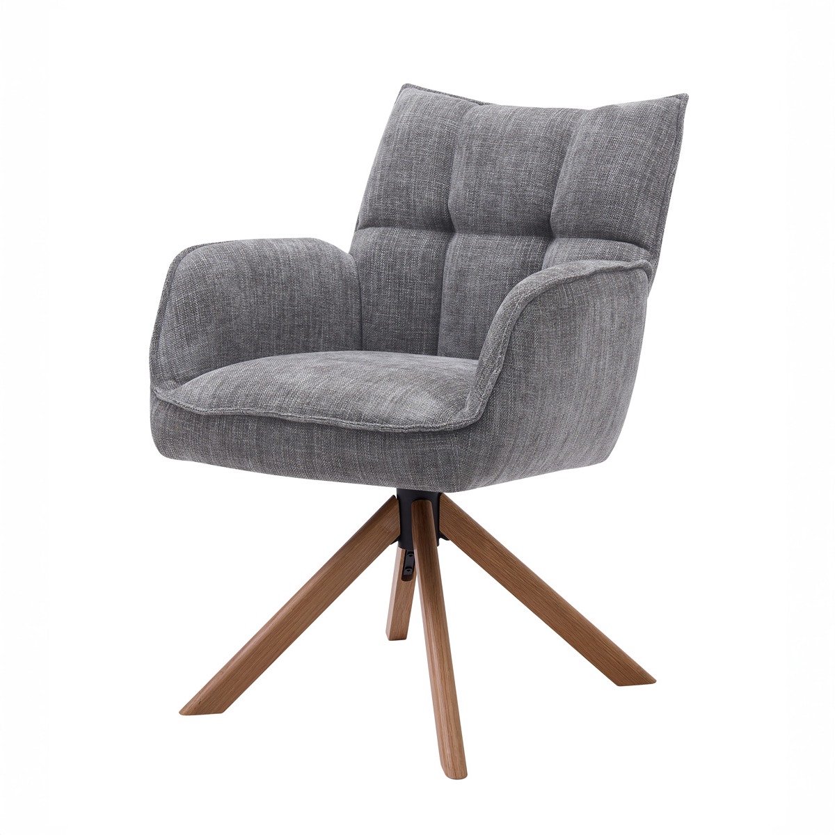 Giga Living Eetkamerstoel Marilla - Antraciet/Eikenhout - 59x65x86cm - Set van 2