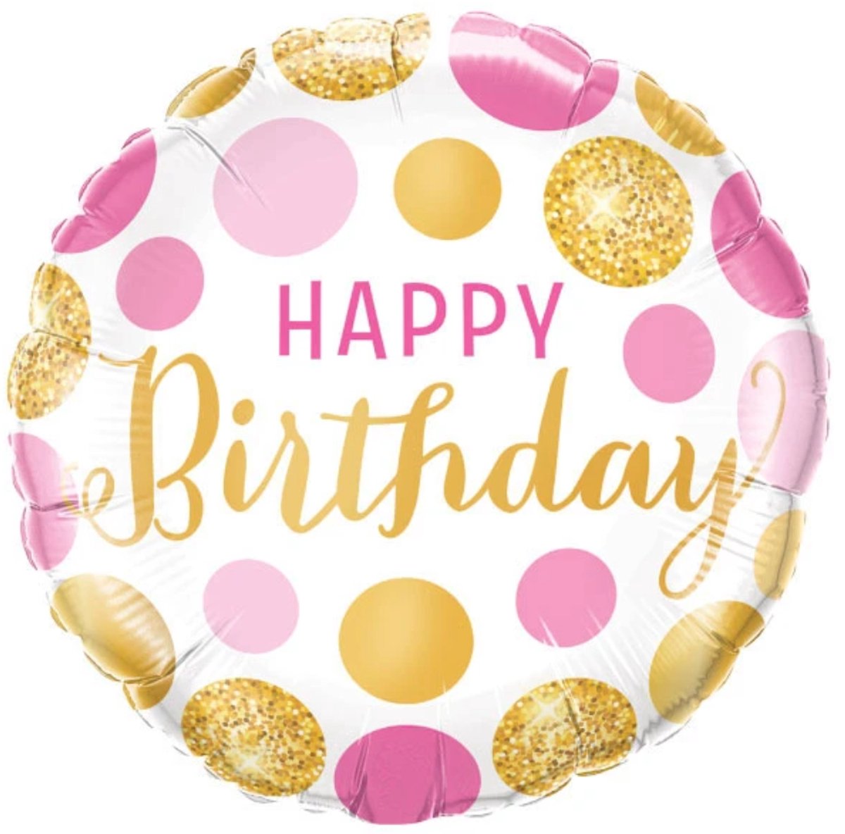 Folieballon - Happy Birthday Roze-Goud - 45 cm - Helium- en Luchtvulling