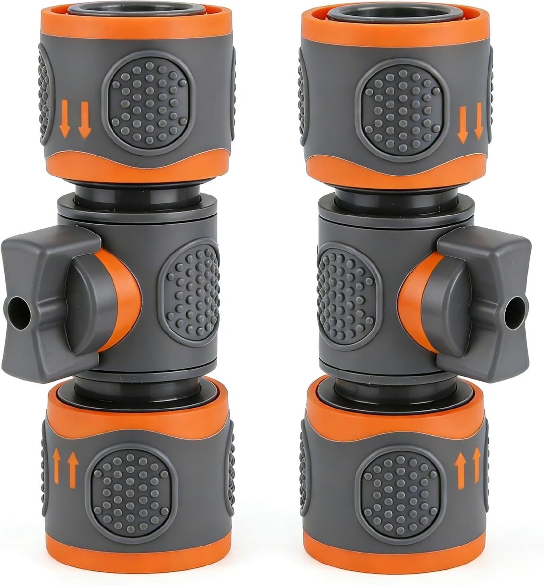 Kraan opzetstuk tuinslang - Donkergroen - 12 mm en 19 mm - Kunststof Slangverbinder met Regelventiel - Voor Tuin en Irrigatie