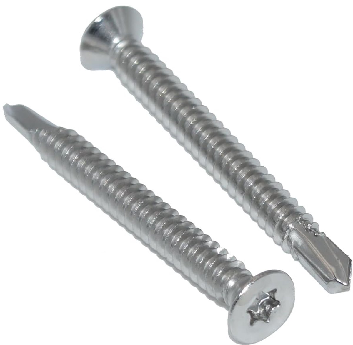 Drilling Screws 2.9 x 19, Pack of 100 Countersunk Head TX - Shape O Stainless Steel A2 / V2A, Self-Tapping DIN 7504 / - ShopVlot