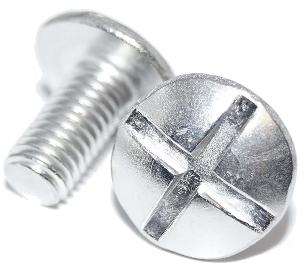 Large Head Flat Round Screws M8X45 4pcs NF E 25-129 A2 Stainless Steel, Low Head, Double Slot - ShopVlot