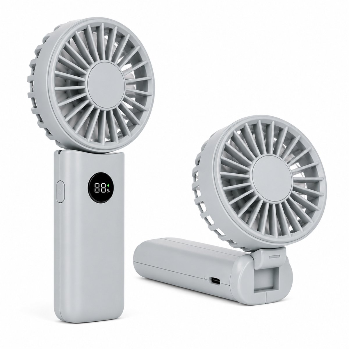 Refyne® Handventilator – Hand Fan – Mini Ventilator – Elektrische Handwaaier – 4 Snelheden – Opvouwbaar – LED Display – USB Oplaadbaar