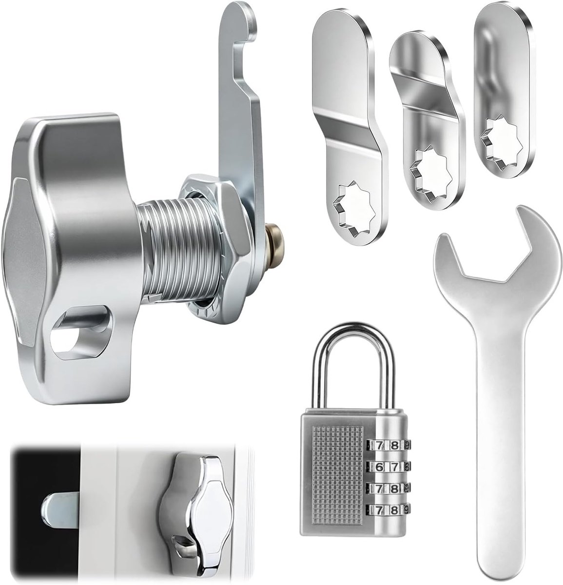 Brievenbusklep binnenzijde - Slot - Zilver - 16 mm - Zinklegering Kastslot met Draaiknop voor Meubels