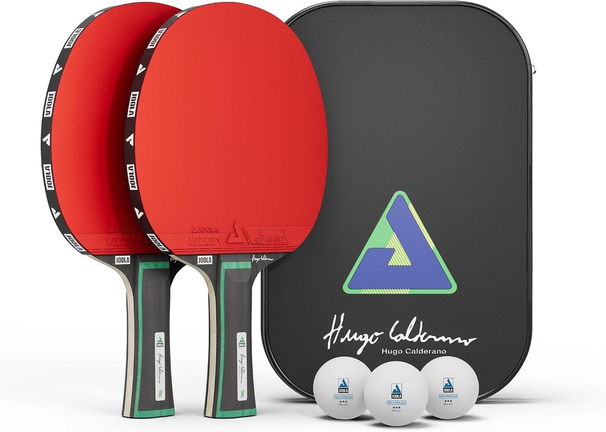 Tafeltennisnetje voor elke tafel - Zwart - Compleet 6-delig tafeltennisset met 2 rackets, 3 ballen en draagtas - Voor recreatief en competitief spel