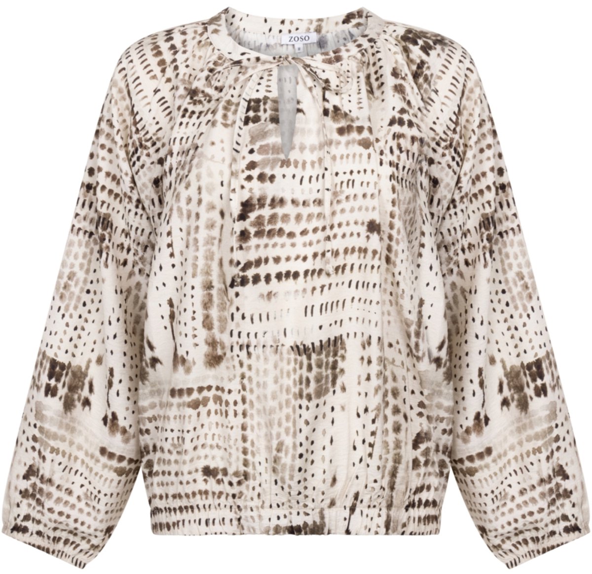 Zoso Blouse Naomi 264 Ivory-espresso Dames Maat - XXL