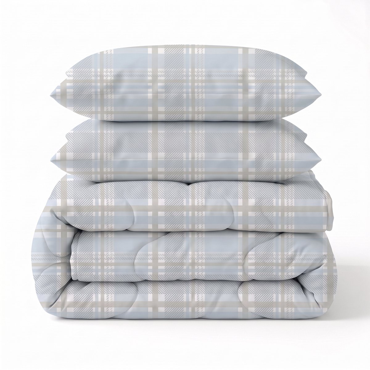 Sleeptime® 2 in 1 Dekbed zonder Overtrek Lilou - Wasbaar Dekbed - 240 x 220 cm + 2 x kussensloop 60x70 - Blue