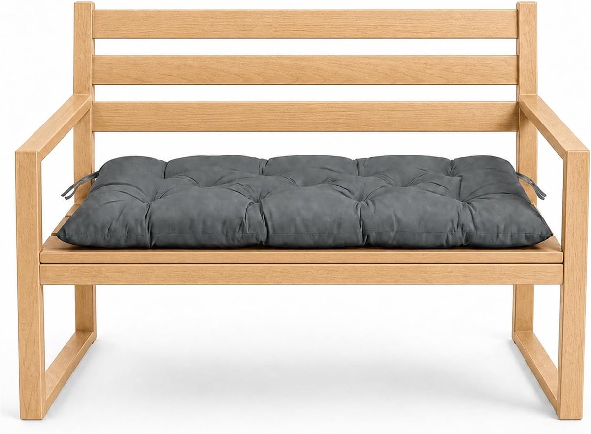 Bench Cushion, Chair Cushion, Indoor and Outdoor Cushion, 120 x 50 x 10 cm, Waterproof, with Tying Bands, Swing - ShopVlot