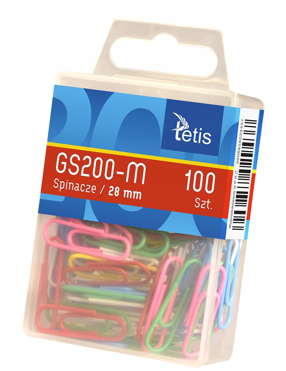 Tetis Kantoorklemmen 100 stuks, 28mm, Mix Kleuren