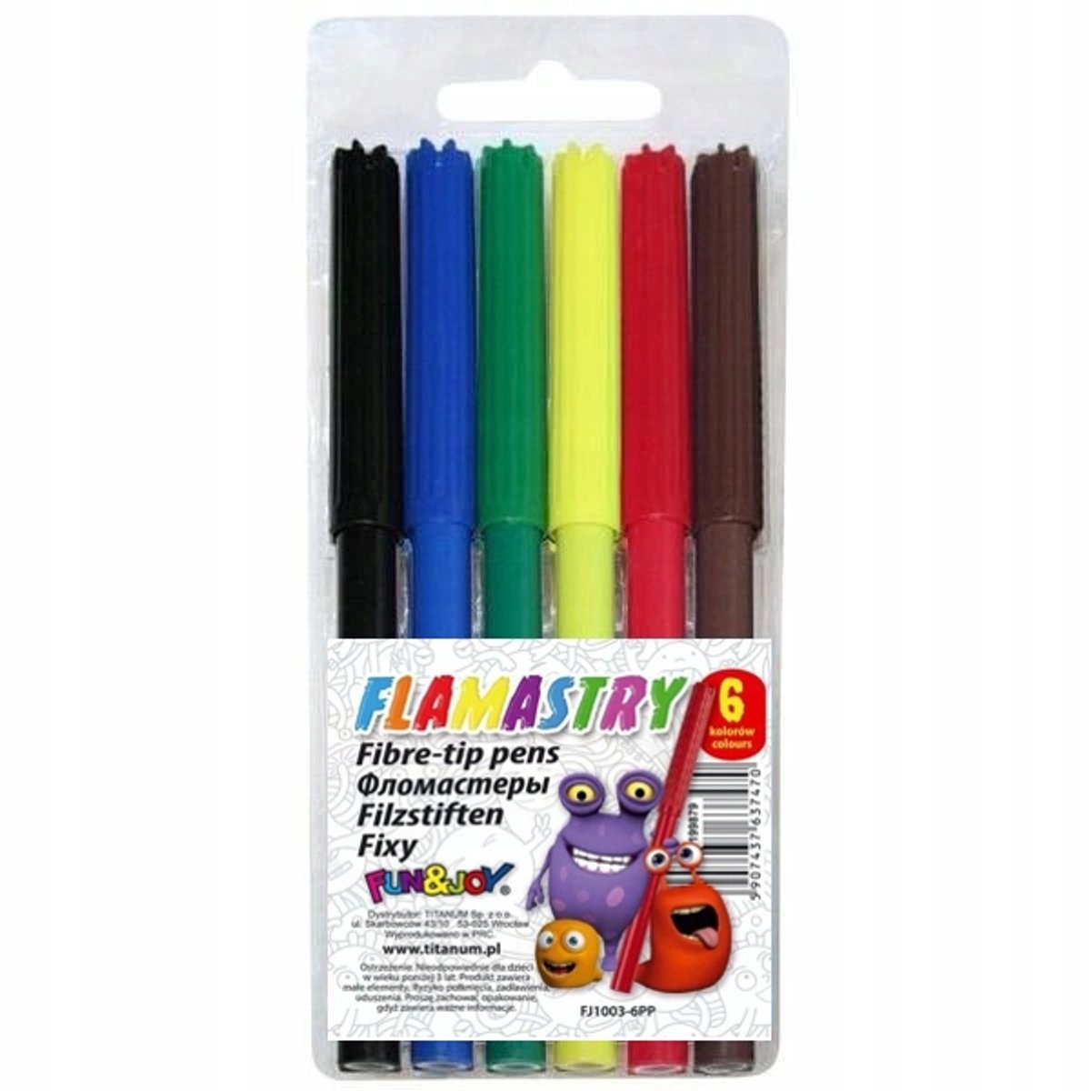 Fun&Joy Wasbare Stiften Set - 6 Levendige Kleuren