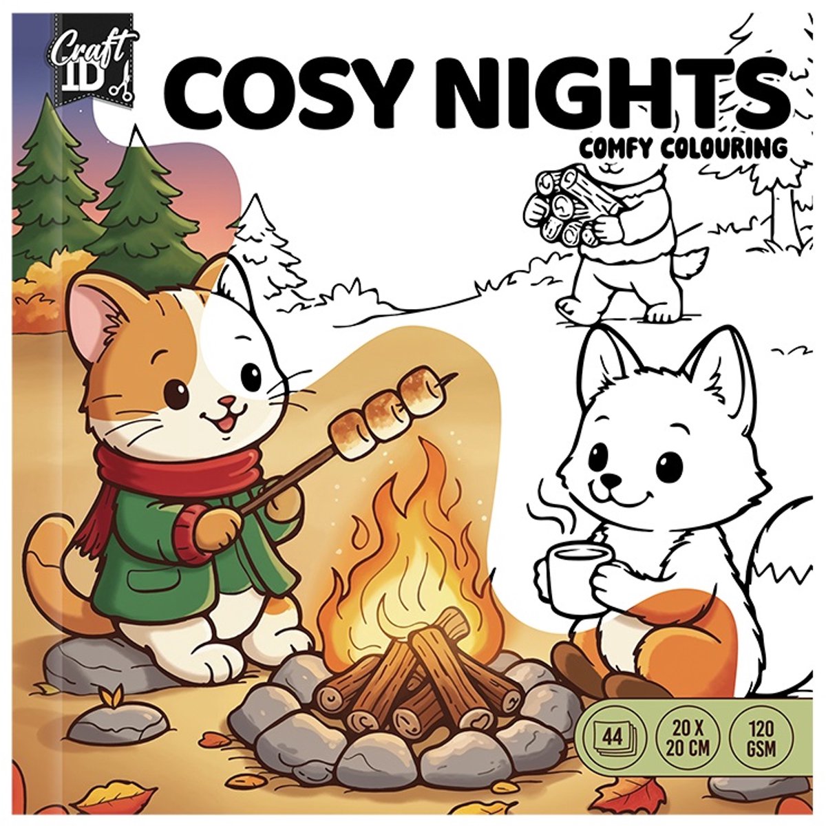 CraftID - Cosy Nights - Kleurboek voor alle leeftijden - 44 pagina's