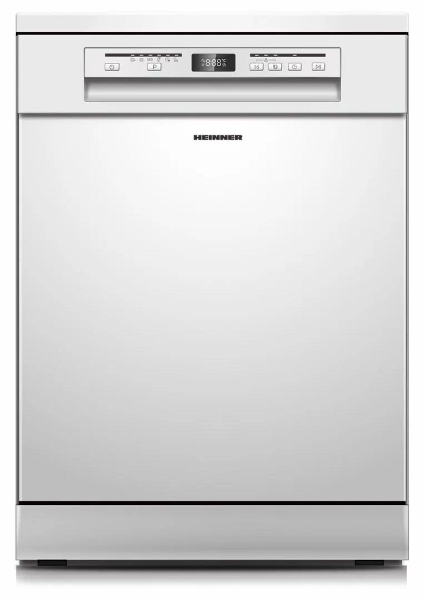 Heinner HDW-FSM60614DWE++ Vrijstaande Vaatwasser – 14 Couverts – Energieklasse E – 6 Programma’s – Digitaal Display – Halve Belading – Extra Drogen – Startuitstel – AquaStop – Kinderslot – 60 cm – Wit – 5 Jaar Garantie