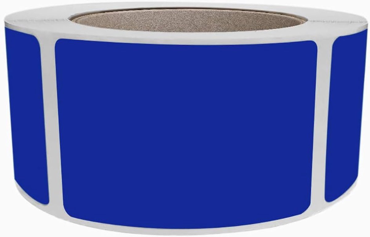 Royal Green Stickers, rechthoekig, blauw, 7,5 cm x 5 cm (76 mm x 51 mm), gekleurde etiketten, 500 stuks - ShopVlot