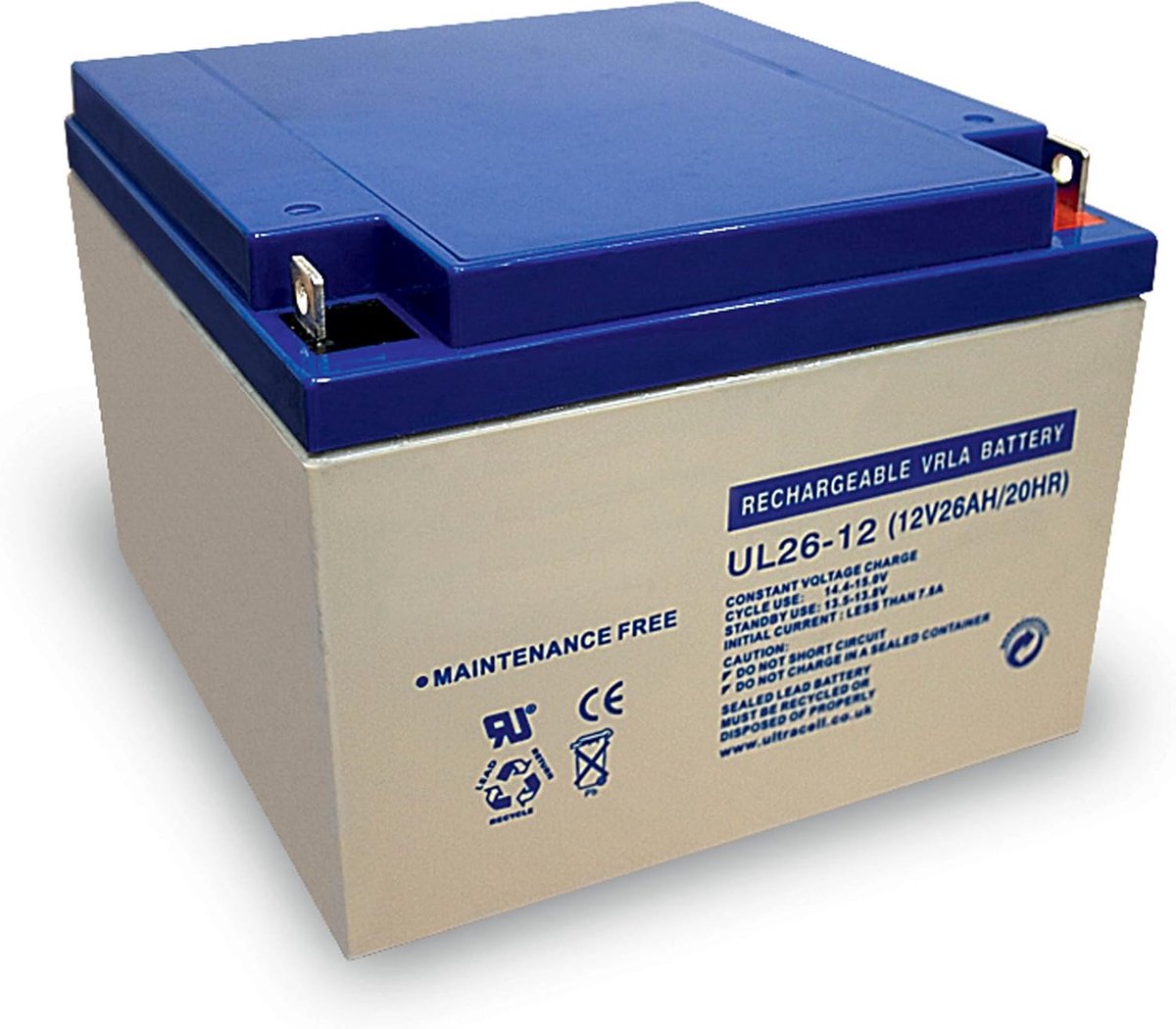 Wentronic lead battery (Ultracell) 12 V, 26 Ah (M5 threads) - ShopVlot