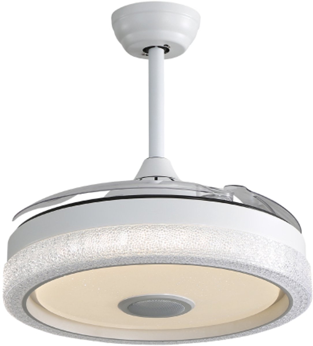42 Zoll Deckenventilator mit mehrfarbigem 32W LED-Licht (3 Farbtemperaturstufen + RGB), 3 ABS-Flügeln & DC-Motor