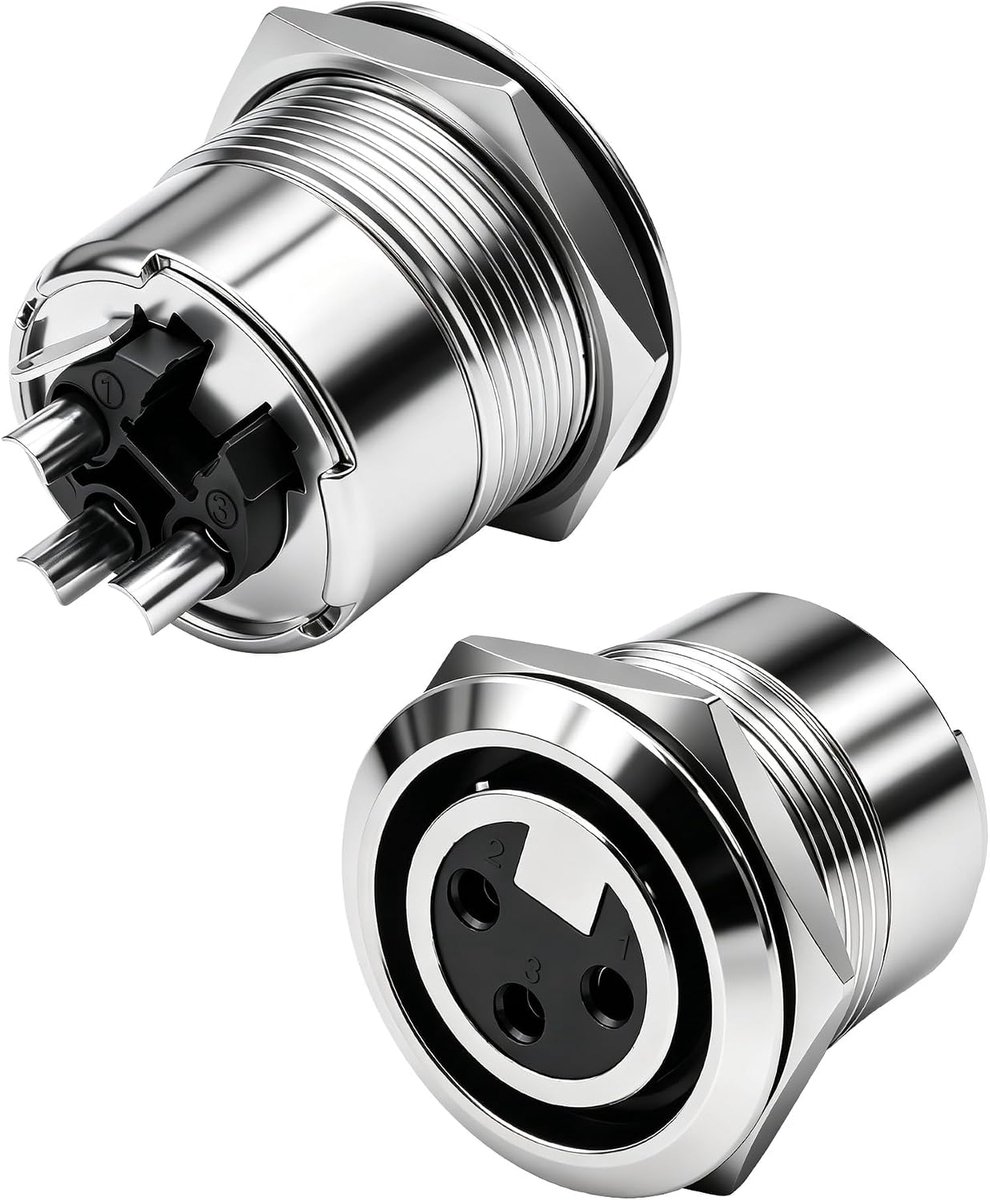 XMSJSIY XLR 3Pin Panel Mount Schroefdraad Bevestiging Audio Adapter Connector - ShopVlot