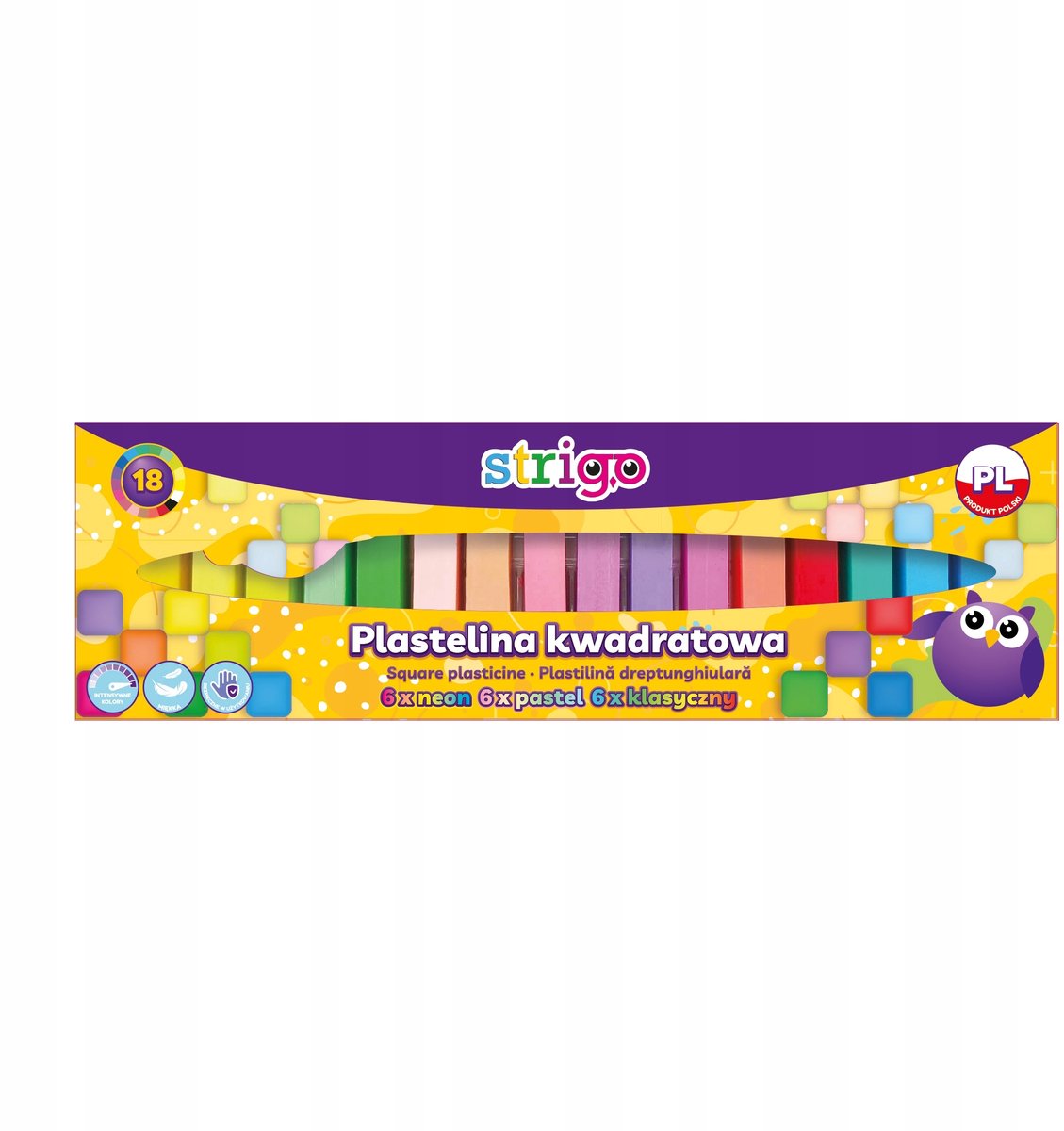 Strigo Kneedbare Klei 18 Kleuren - Neon, Pastel & Klassiek