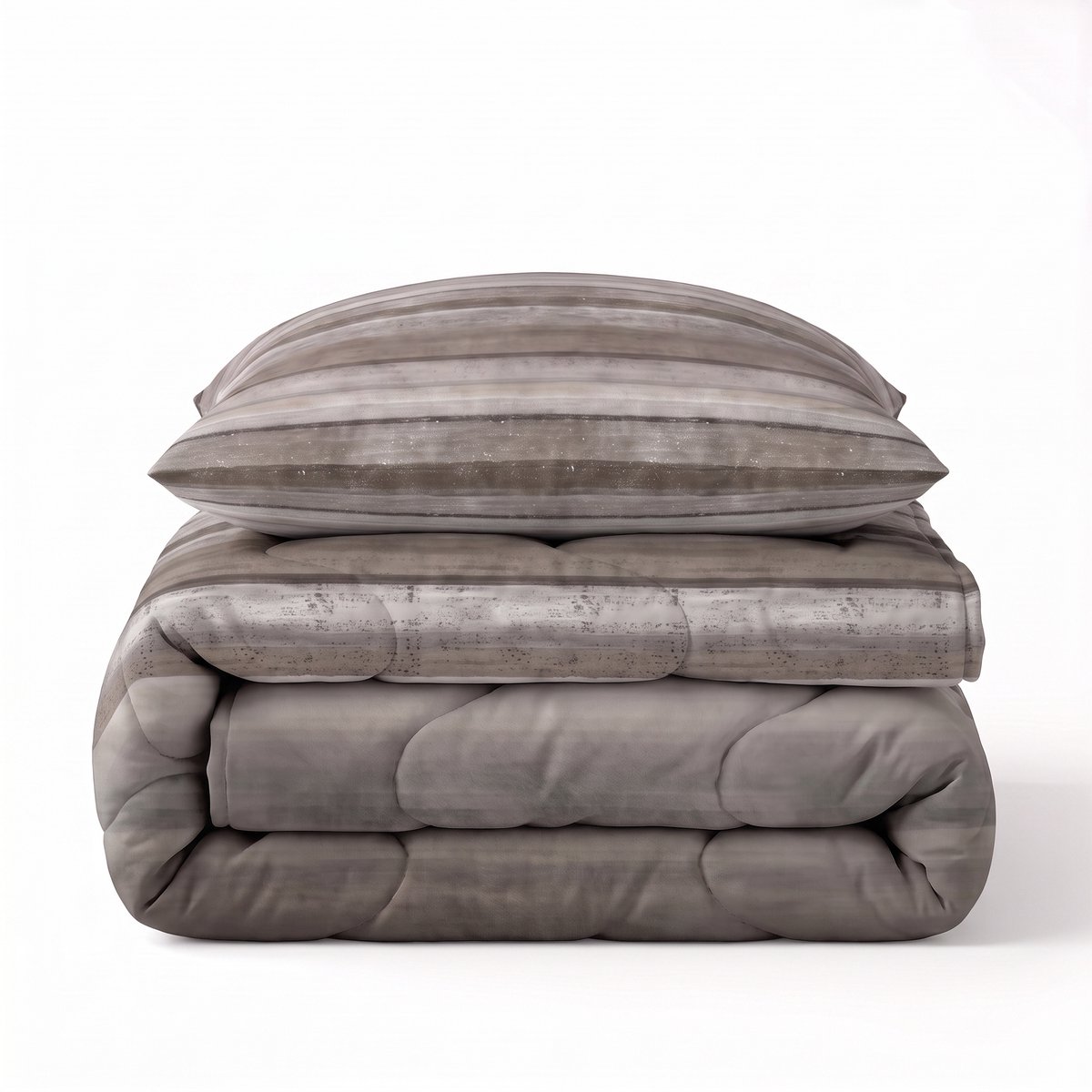 Sleeptime® 2 in 1 Dekbed zonder Overtrek Marcus - Wasbaar Dekbed - 140 x 220 cm + 1 x kussensloop 60x70 - Taupe