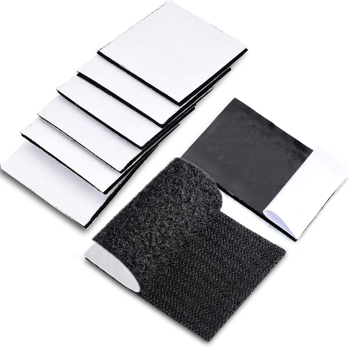 TEUVO 6 Pairs Self Adhesive Velcro Pads Rectangles, 11CM Wide and 15CM Long Hook and Loop Sticky Pads for Crafts DIY - ShopVlot