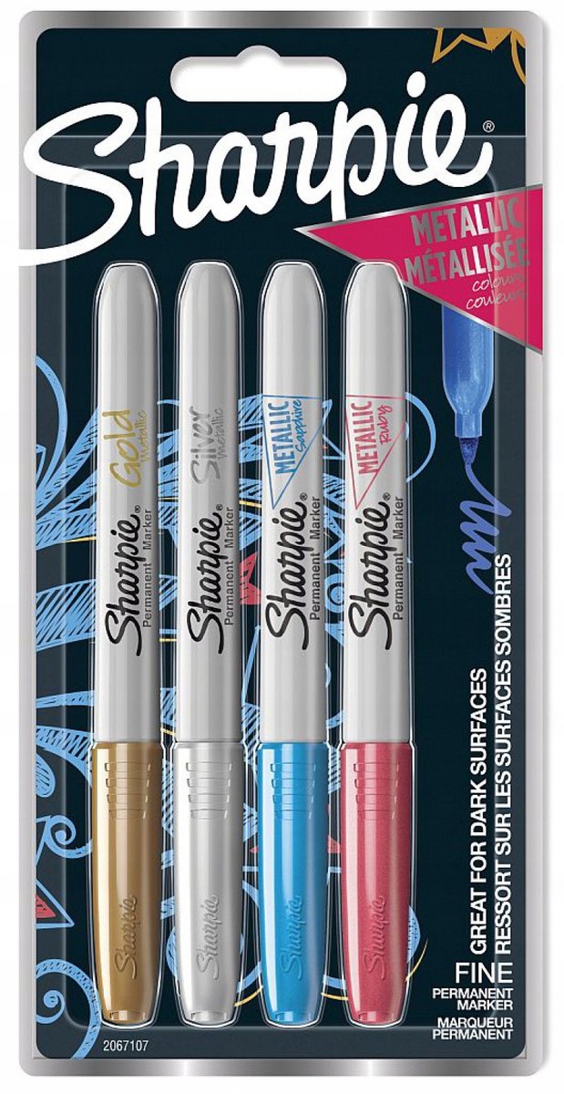 Permanente Markers Metaalkleurig - Set van 4