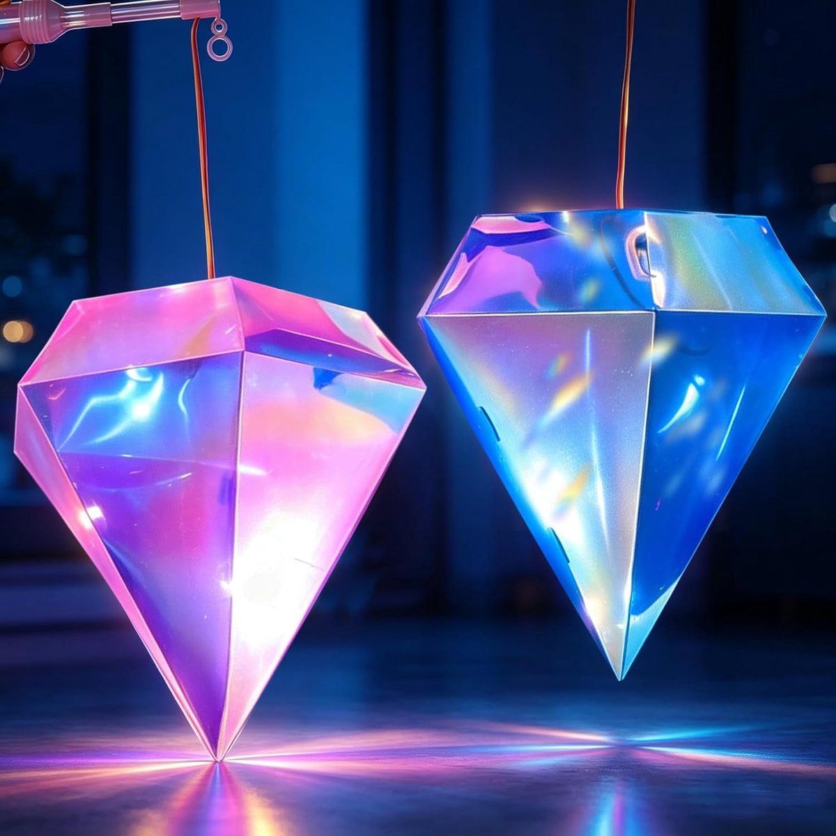 2 stuks draagbare St Martin lantaarn, Martinslantaarn met diamantlantaarnstaaf, led-lantaarns, knutselset - ShopVlot