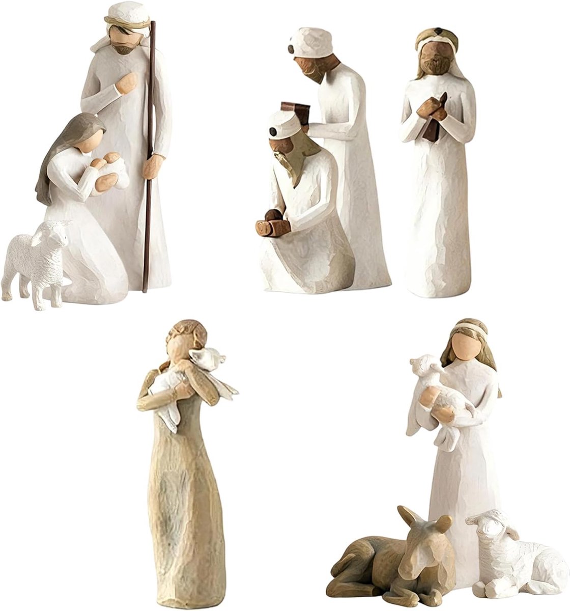 10-delige figuren kerststal hars, kerststal met figuren, geboorte Belen Kerstmis, kribbe scene kerststal van hars - ShopVlot