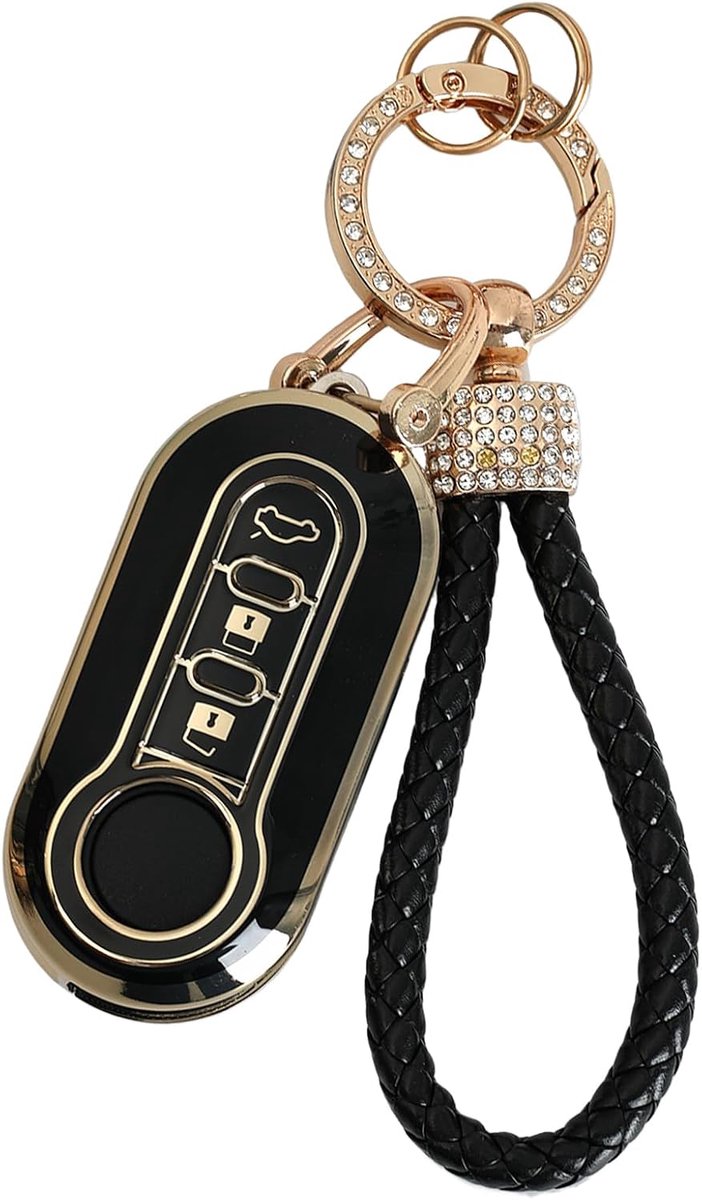 XUKEY Car Key Case for FIAT 500, TPU Silicone Car Key Case with Keychain, Car Key Case with DON'T TOUCH MY KEY Collect - ShopVlot