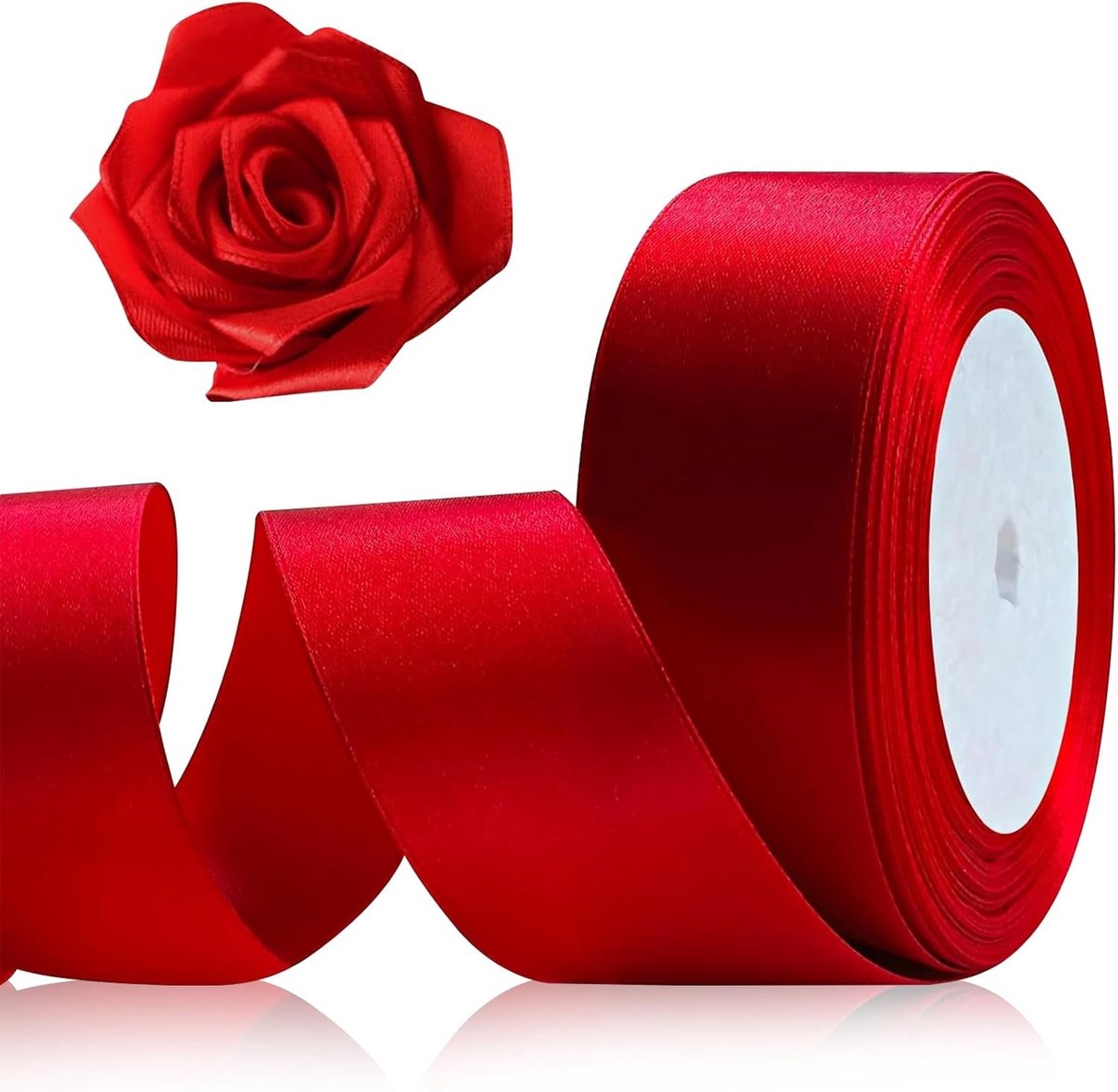 Satijnen Lint - Rood - 4 cm breed - Polyester - Voor Cadeaus en Decoraties