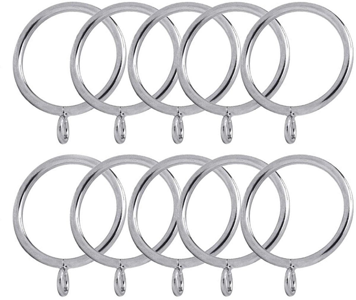 ANCLLO 40 STKS Zilveren Gordijnringen, Gordijnringen met Oogje Toepassen voor Gordijnroede (2.2 Inch Drapery Rings) - ShopVlot
