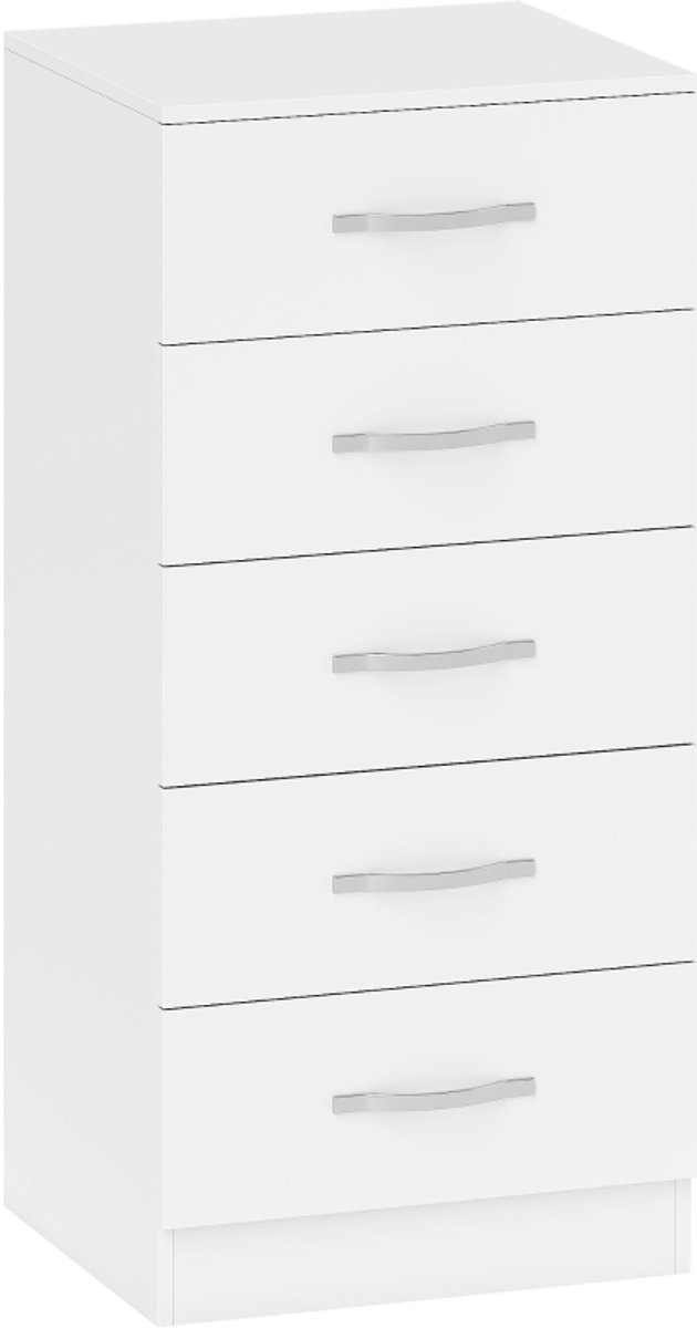 Dressoir - Ladekast met 5 laden - Voor kleding en keukengerei - Spaanplaat - Wit