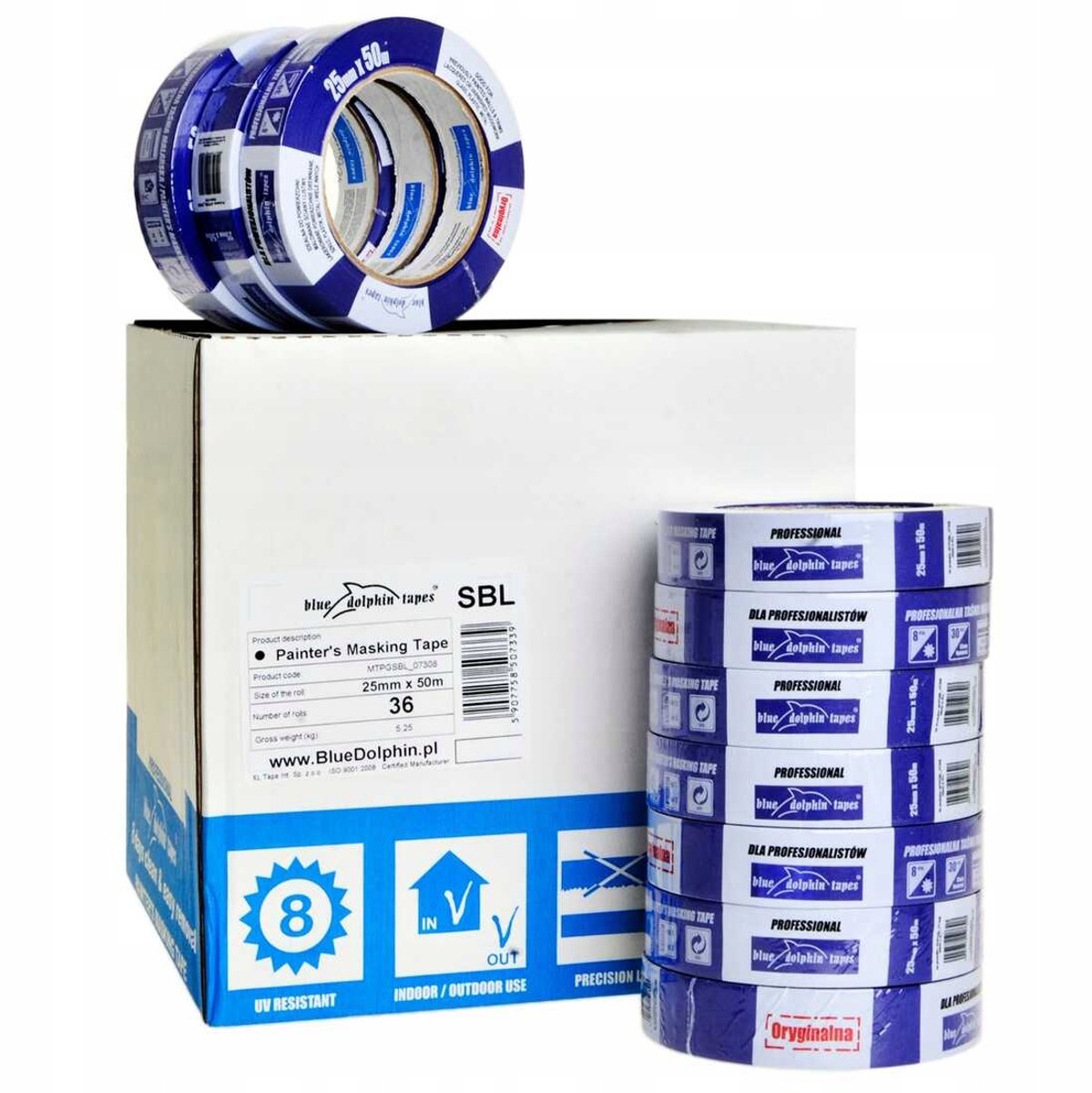 Blue Dolphin Signtape Blauw 25mm - 36 rollen
