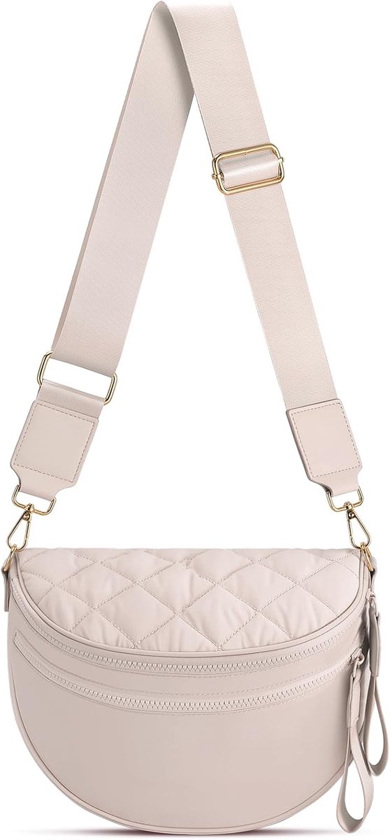 oscaurt Women's Shoulder Bag Buffer Waist Bag Crossbody Bag Stylish Handbag Waterproof Moon Bag with Wide Shoulder - ShopVlot