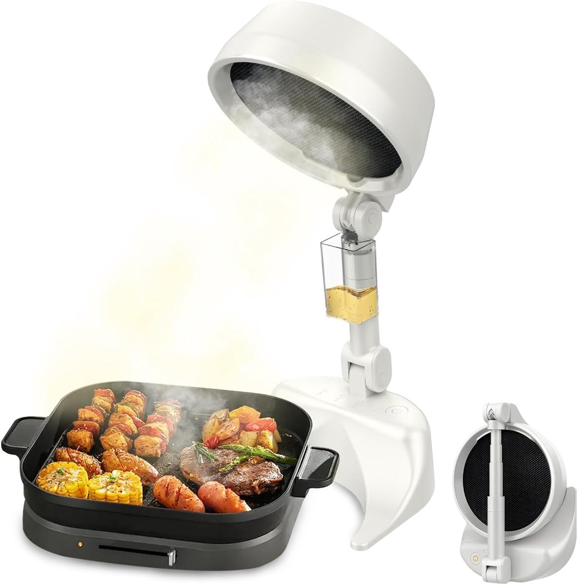 KZQ Opvouwbare draagbare afzuigkap en miniextractor - Ventilator voor thuis keuken barbecue en reizen - Compact en geluidsarm - Wit