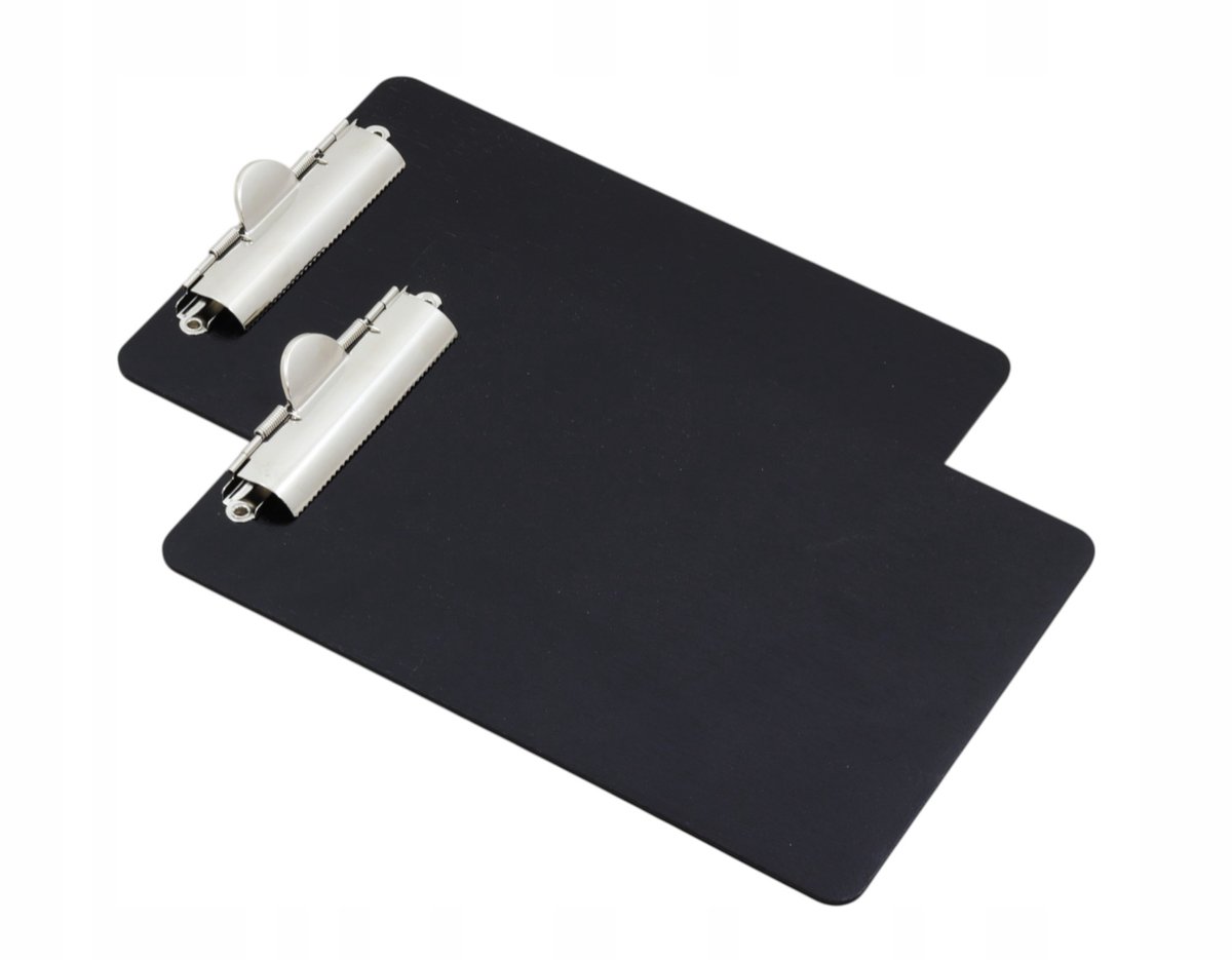 Zwart A5 Clipboard Hout met Zilveren Klem - Set van 2