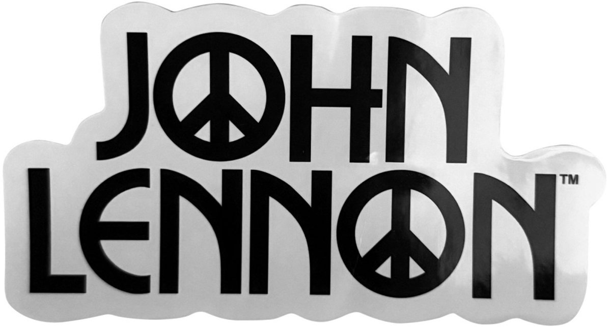 John Lennon - Peace Logo Sticker - Wit/Zwart