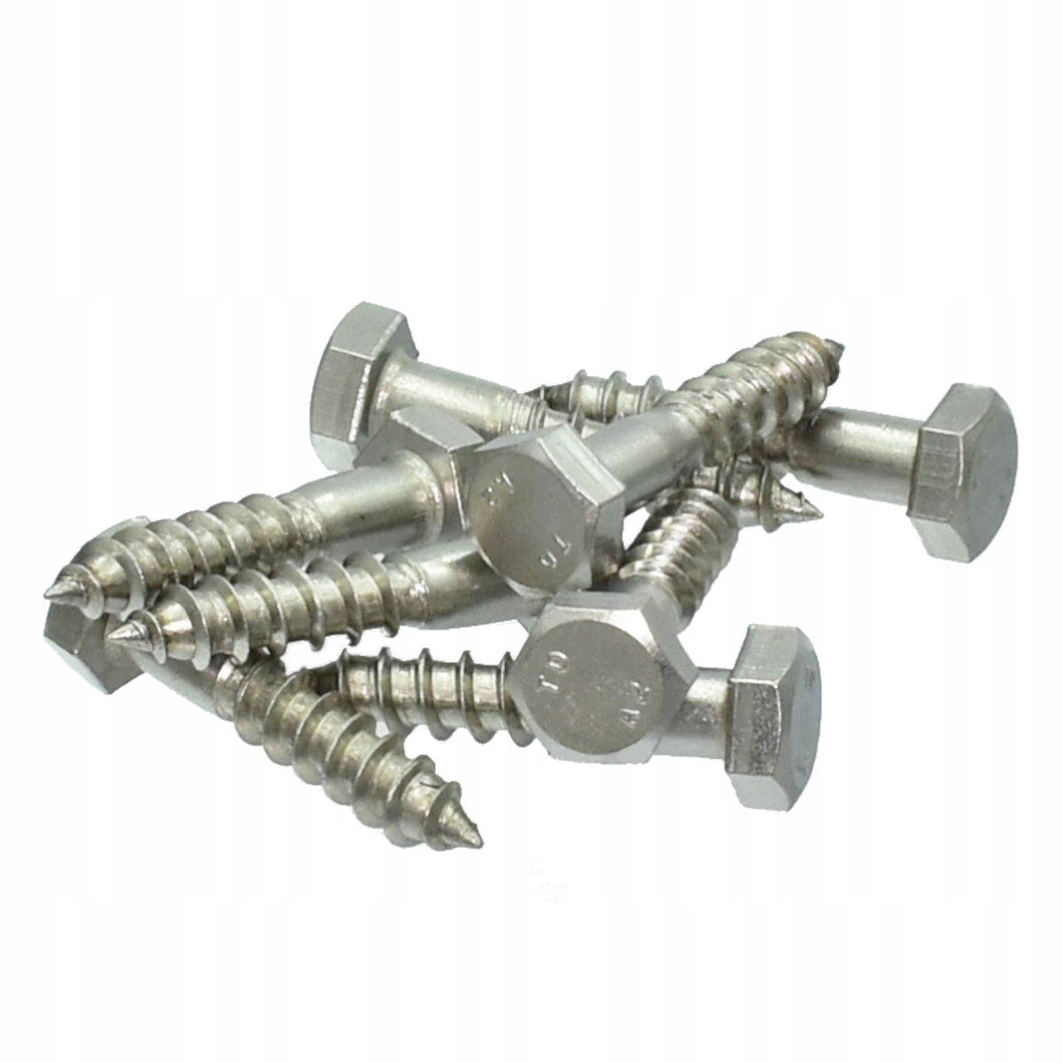 Roestvrijstalen houtschroef 10x80mm met 6-kant kop