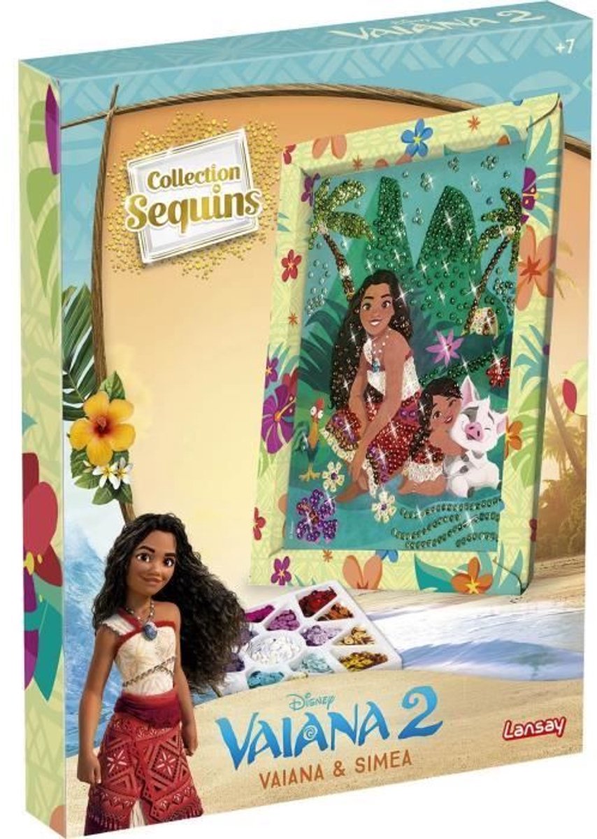 Creatieve knutselset - LANSAY - Paillettencollectie - VAIANA en SIMEA - Vanaf 7 jaar