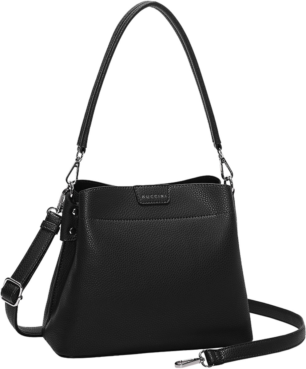 Puccini Anna Crossbodytas Medium Dames - Imitatieleer - Zwart