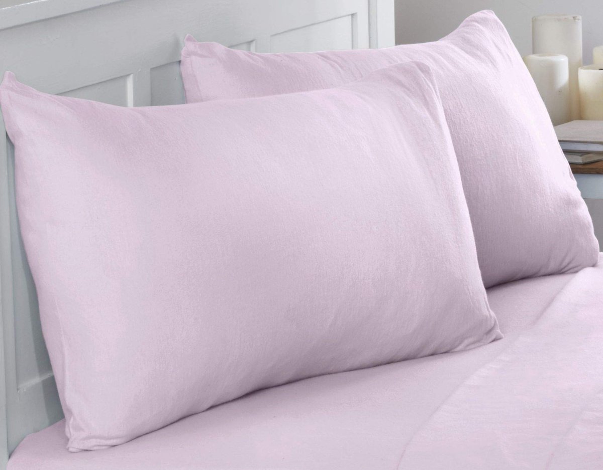 Emma Barclay Flanel Roze-Kussensloop Pair, 100% geborsteld katoen - ShopVlot