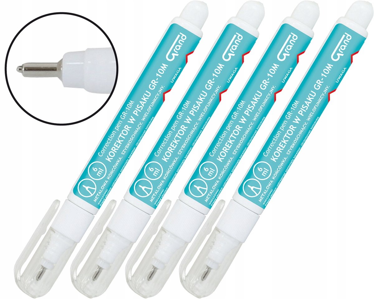 Grand Correctiepen 4 stuks - Metalen punt - 6ml