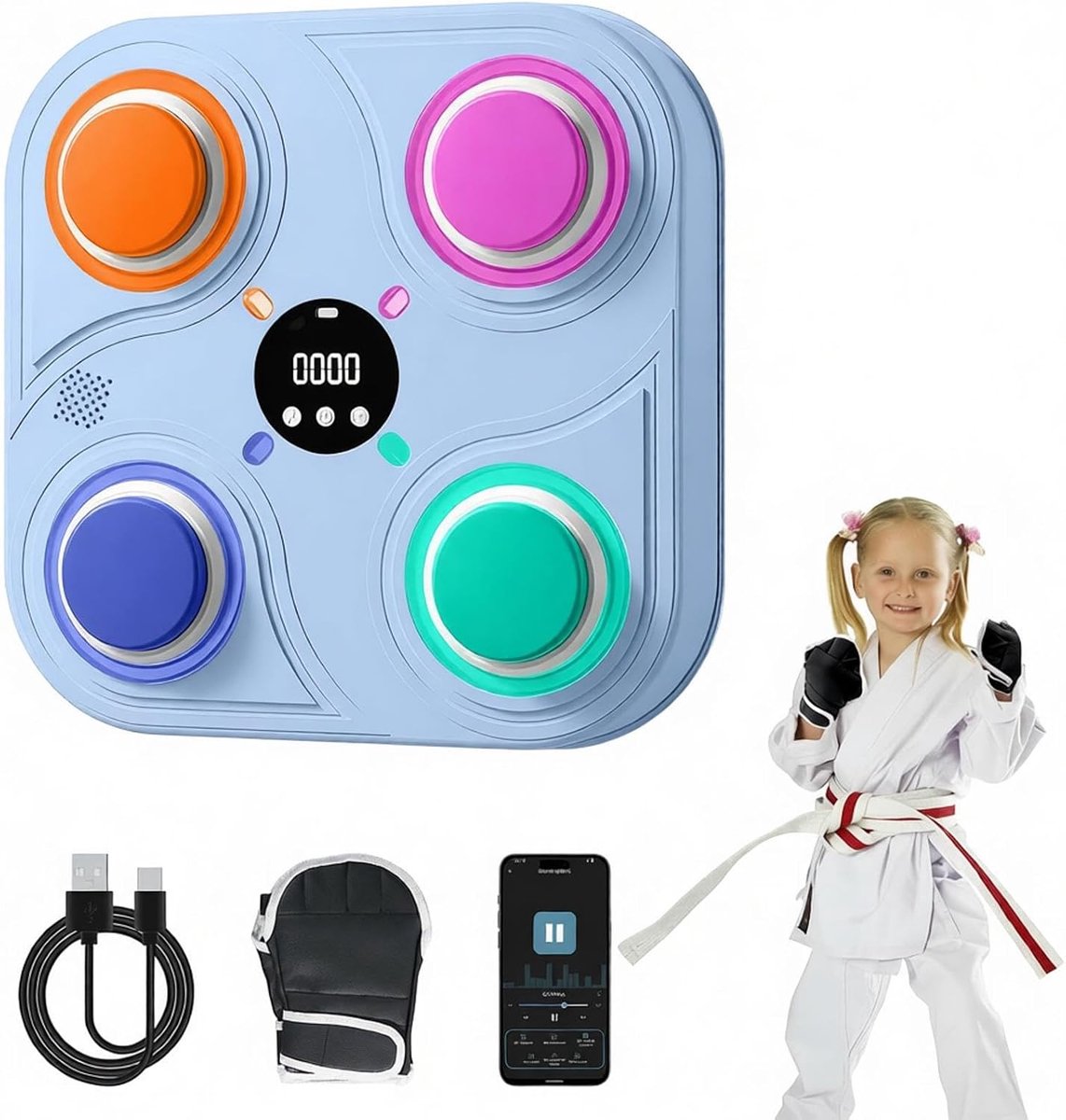 Music Boxing Machine - met LED-verlichting - Smart muziekboxing machine - leuk voor kinderen en volwassenen - ShopVlot