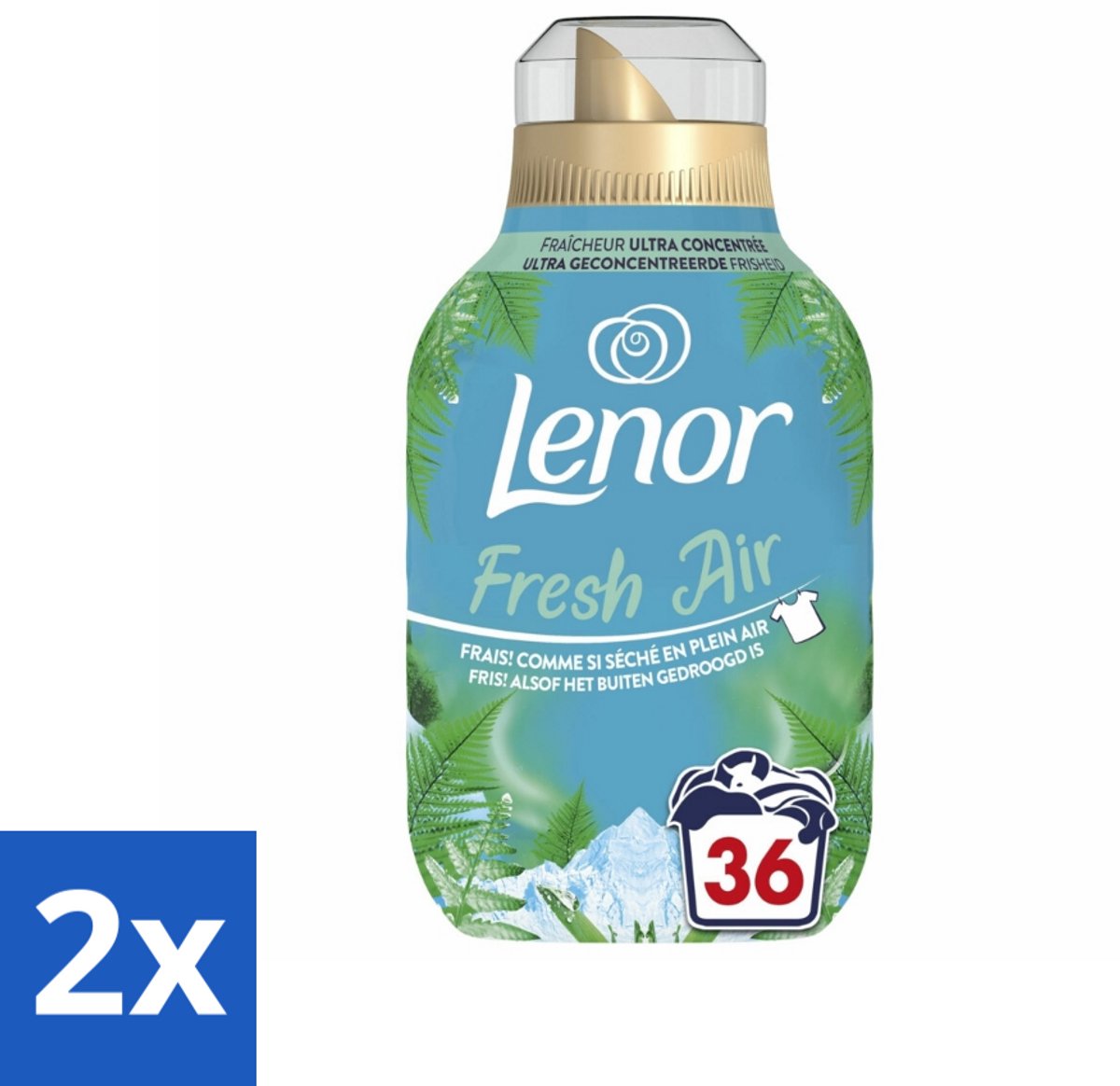 2 x Lenor - Wasverzachter - Fresh Air Noorderlicht - Ultra Geconcentreerd - 36 Wasbeurten - Wasverzachter - Lenor - Noorderlicht - Frisse Geur - Citrus