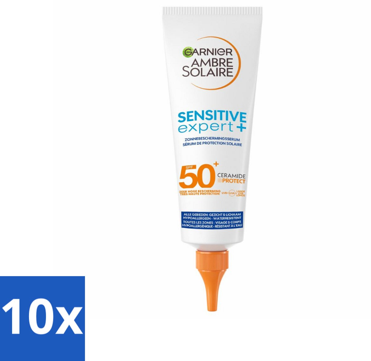 Garnier - Ambre Solaire - Zonnebrandserum - Sensitive Expert - SPF 50+ - 125 ml - Bulkverpakking - 10 stuks