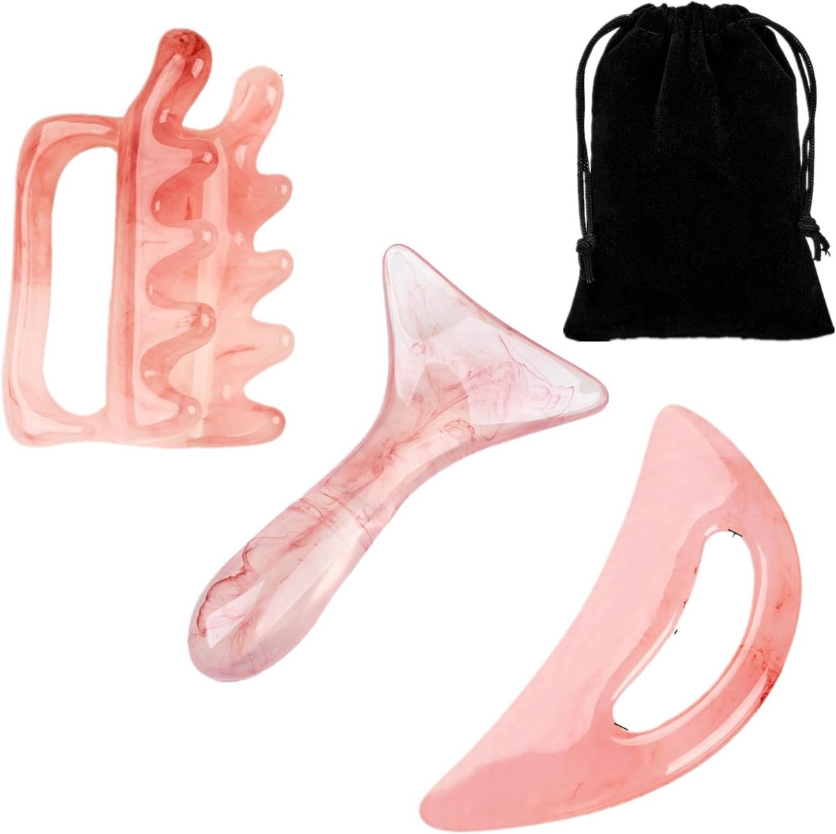 Grote fascia Gua Sha Tool - 3 stuks - handmatige massage - bevorder lymfecirculatie - ShopVlot