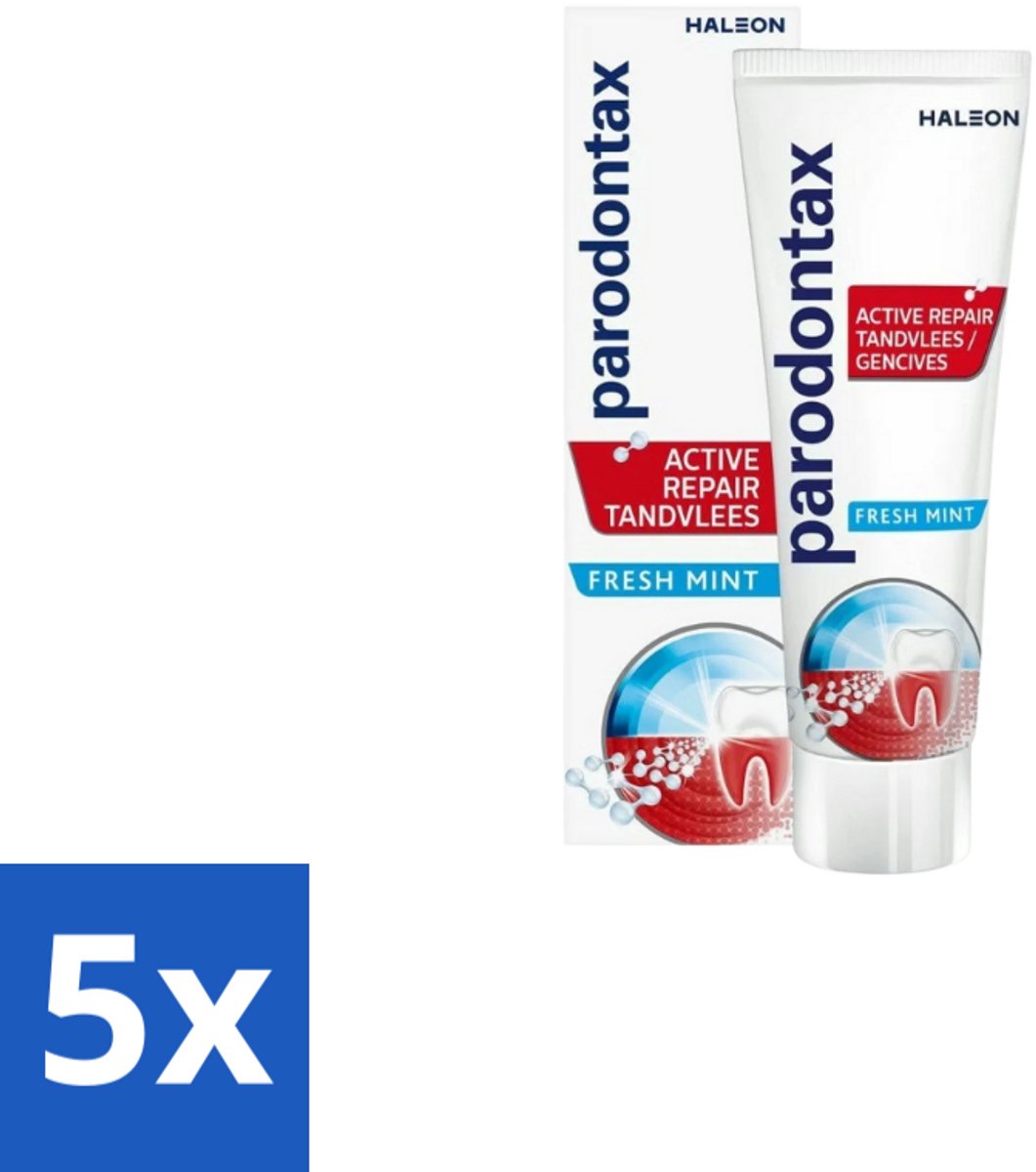 Parodontax - Tandpasta - Active Repair Tandvlees - Fresh Mint - 75 ml - Bulkverpakking - 5 stuks